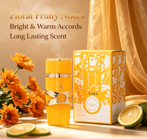 Arabian Style Floral Fruity Scent Perfume, 3.4oz Long Wear Natural Mist Fragrance, Elegant Ornate Packaging Perfume for Women Holiday Birthday Gi