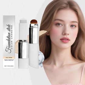 2-in-1 Color Changing Foundation Stick with Built-in Makeup Brush (Style: Ivory White Two-in-One Color-Changing Foundation Stick)